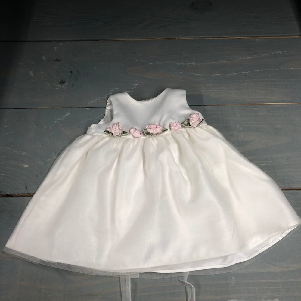 Cinderella Dress 6M White with Pink Roses Tulle - Picture 4 of 10